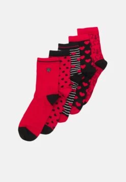 Anna Field 5 Pack - Chaussettes - Red/Black