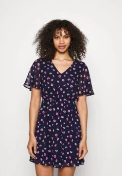 Anna Field V-Neck Sleeve Dress - Robe De Jour - Dark Blue/Pink -Anna Field 128815276b3e4d32b862a9da869ec04c