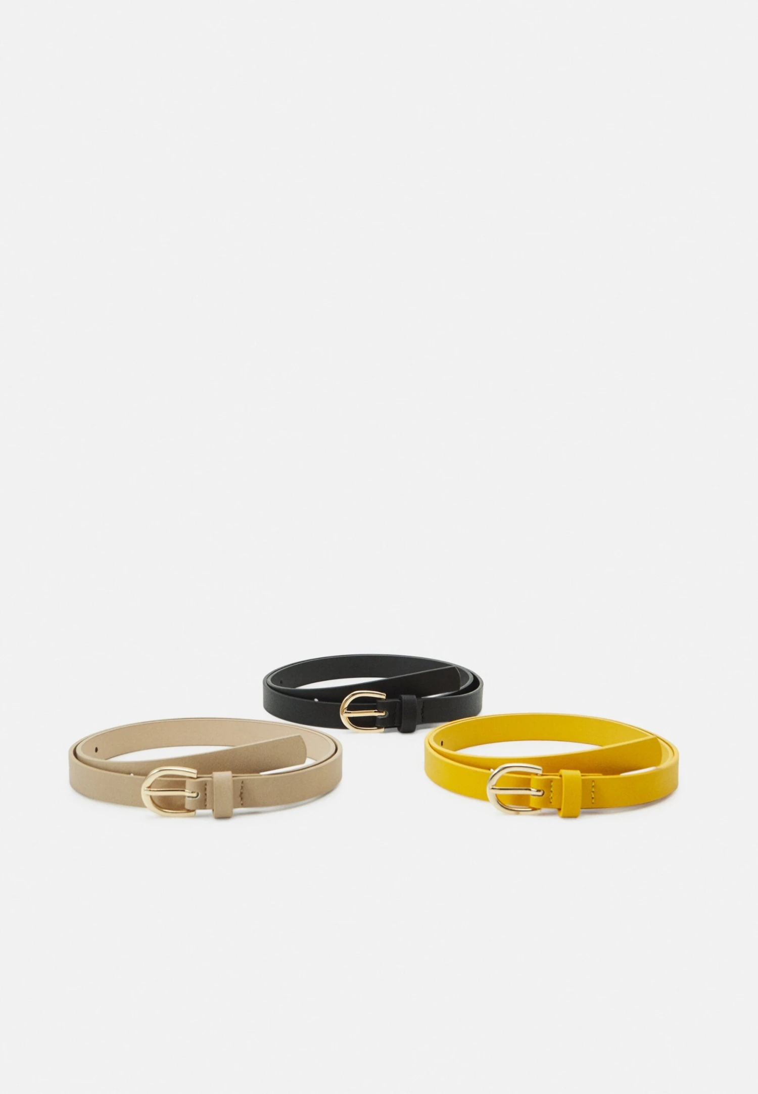 Anna Field 3 Pack - Ceinture - Black/Yellow/Taupe 1 Anna Field 3 Pack - Ceinture - Black/Yellow/Taupe