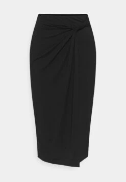 Anna Field Front Knot Midi Skirt - Jupe Crayon - Black