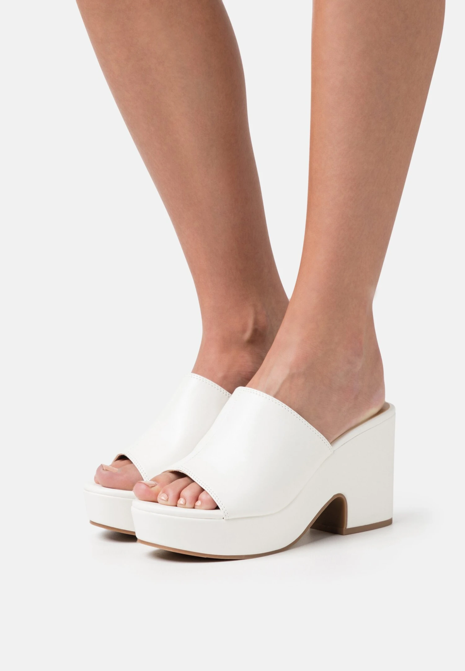 Wide Fit - Mules À Talons - White 1 Wide Fit - Mules À Talons - White