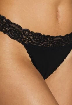 Anna Field 3Pp Margaret Cotton & Lace Thong - String - Black -Anna Field 74b425447f5741feb9c5473d46efd81f