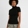 1/2 Sleeve Roll Neck - T-Shirt Basique - Black