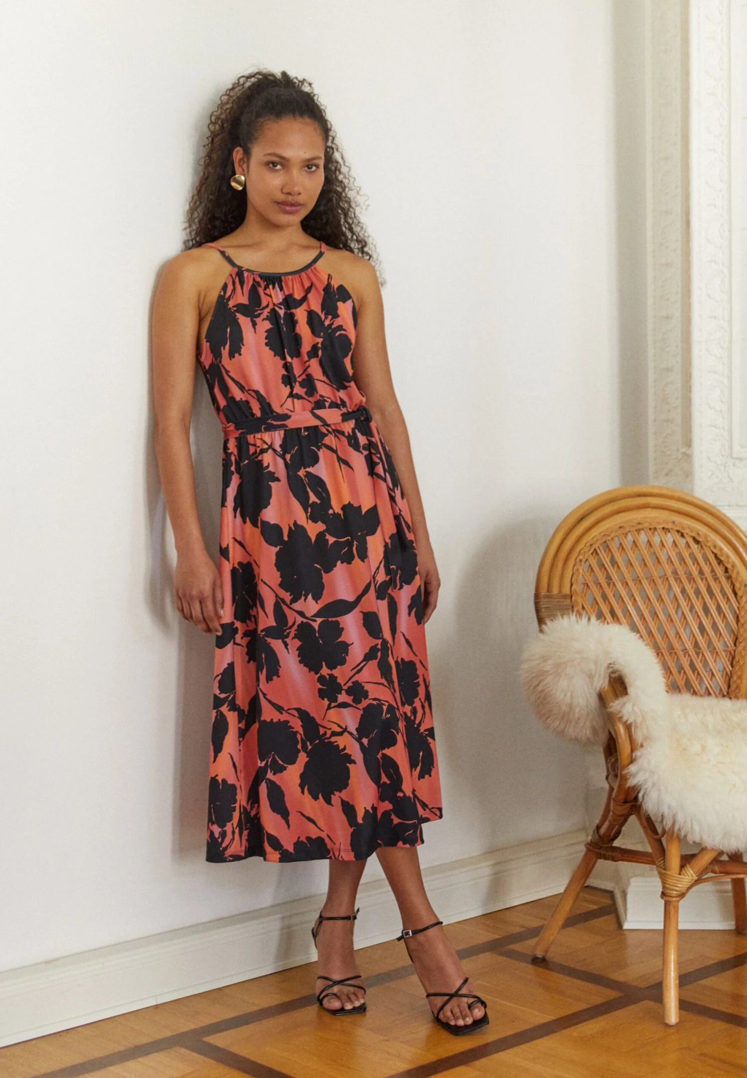 Anna Field Robe En Jersey - Black/Orange 2 Anna Field Robe En Jersey - Black/Orange – Image 2